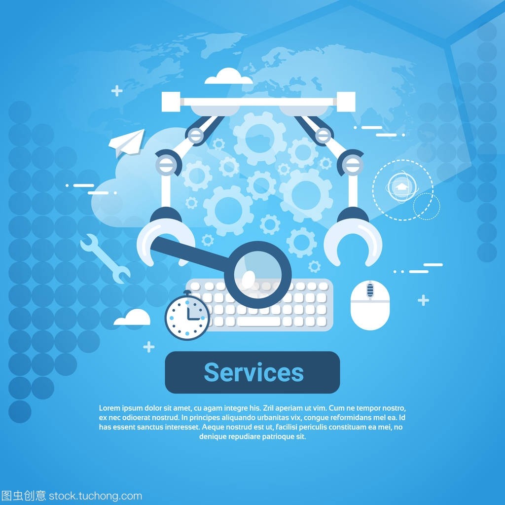 服務(wù)技術(shù)幫助概念網(wǎng)頁(yè)橫幅與拷貝空間